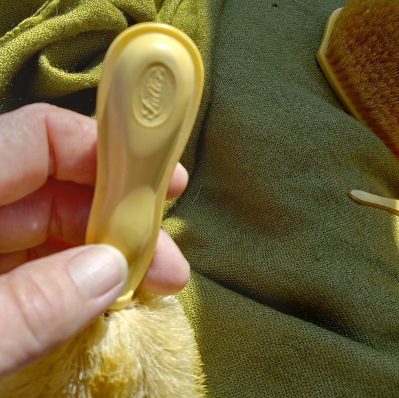 Vintage 1920s 30s Du Barry Ivory Pyralin 5 set Vanity Brush\Powder Jar - Picture 7 of 13